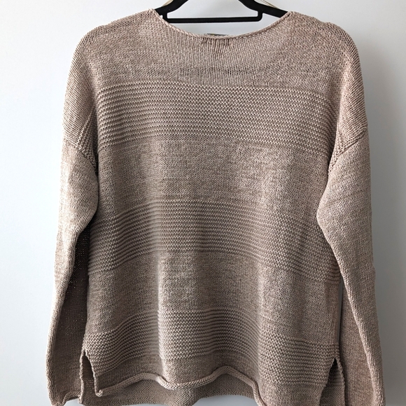 Lord & Taylor Beige/Tan Knit Sweater (Women's XL) - Picture 2 of 3